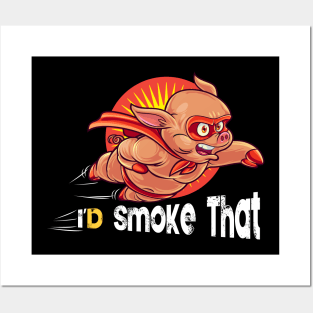 I'd Smoke That , Vintage Retro Farm Animals Posters and Art